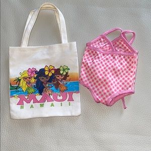 American Girl Doll Swimsuit and Beach Bag